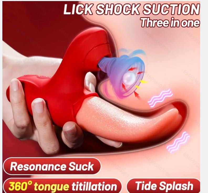 Zungenbewegender G-Punkt- & Klitorissauger-Vibrator