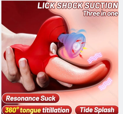 Zungenbewegender G-Punkt- & Klitorissauger-Vibrator