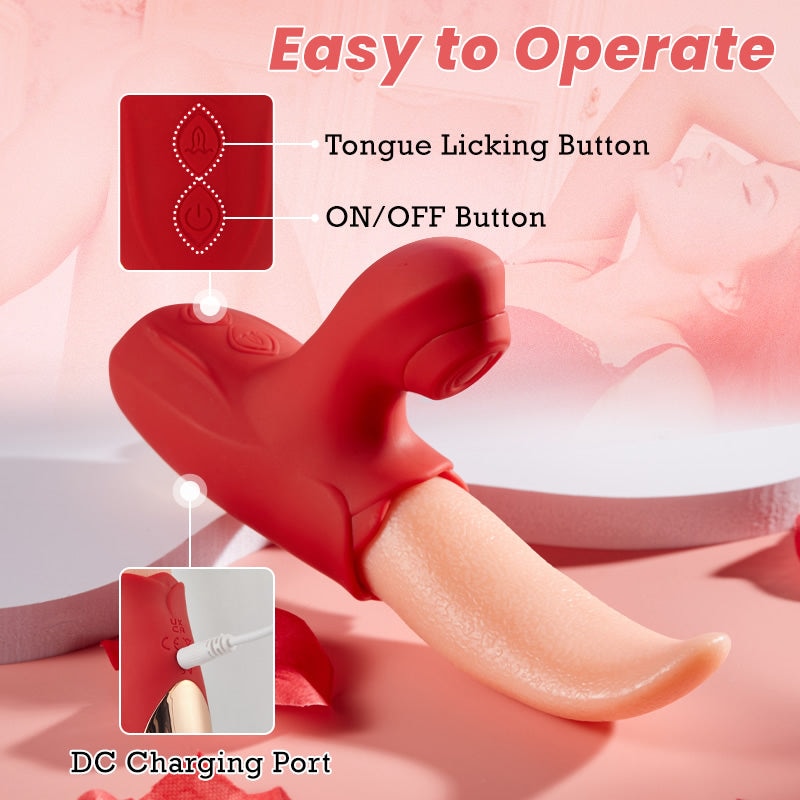 Zungenbewegender G-Punkt- & Klitorissauger-Vibrator